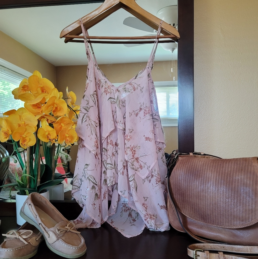 Tiered Blush Floral Blouse